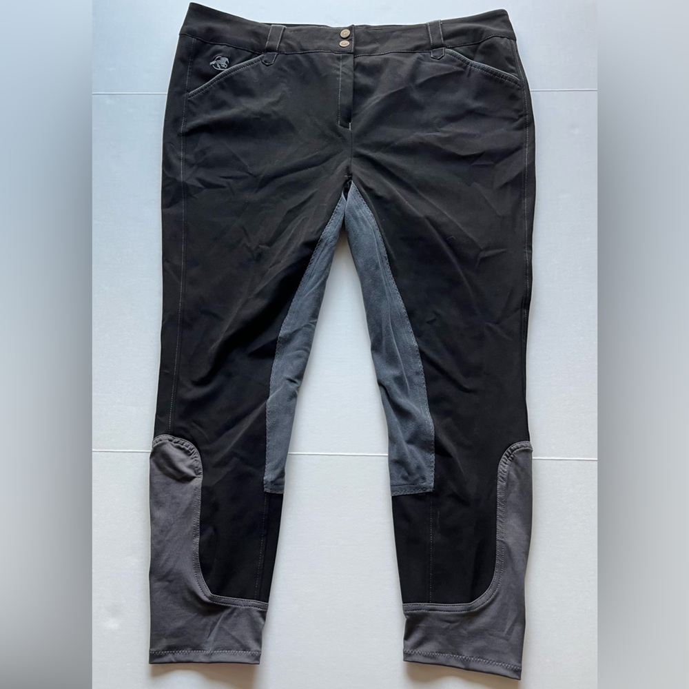Piper By SmartPak Black Gray Full Seat Breeches Equestrian Riding Pants